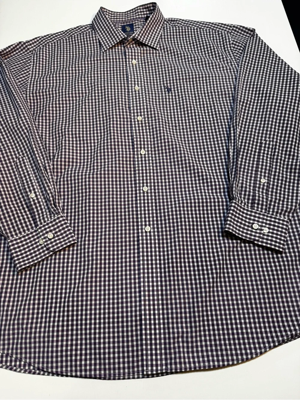 U.S. Polo Assn. Men’s XL 17-17.5 34/35 Wrinkle Free Check Dress Shirt